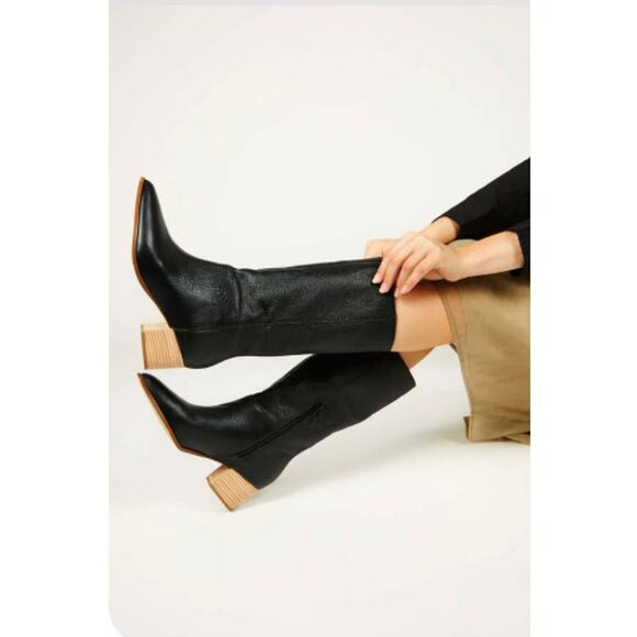 Intentionally Blank Carlos Leather Tall Boot in Black - Picture 1 of 11